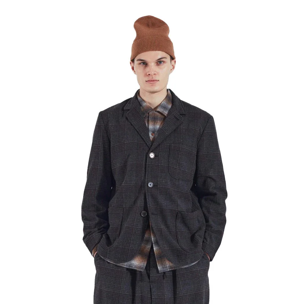 Universal Works Three Button Jacket Reuse Wool Blend Charcoal - Image 2
