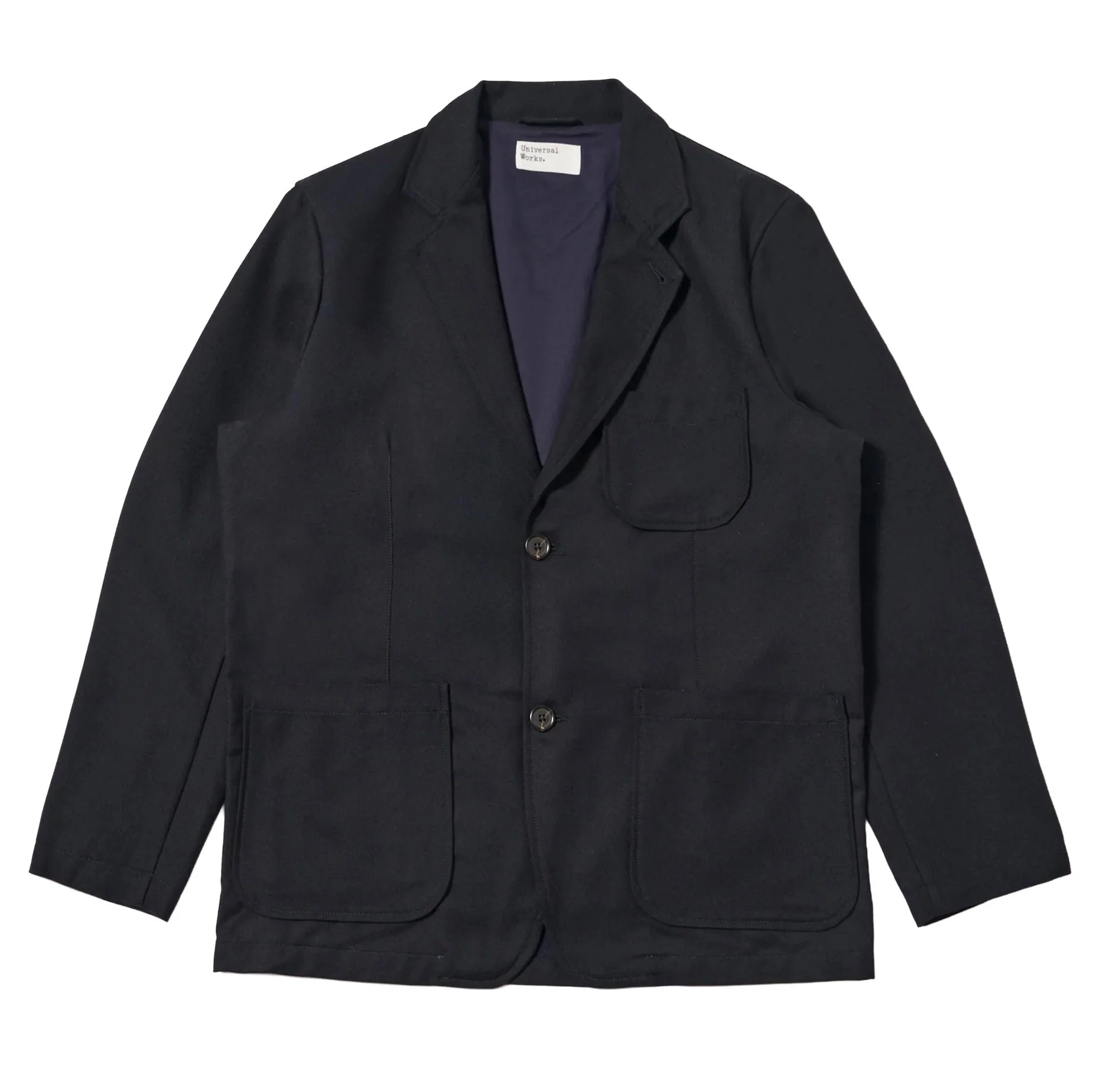 Universal Works Two Button Jacket Upcycled Tweed Dark Navy