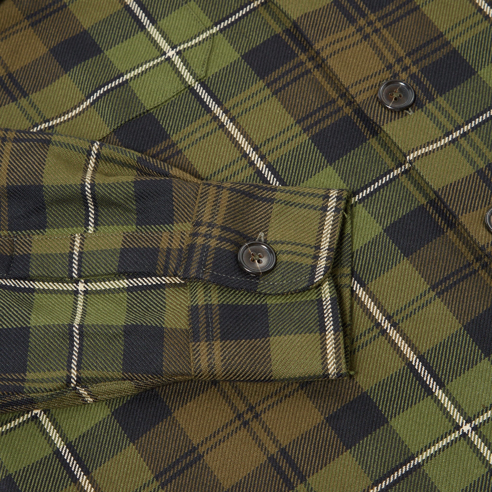 Universal Works Utility Shirt In Olive Moorland Check - Image 5
