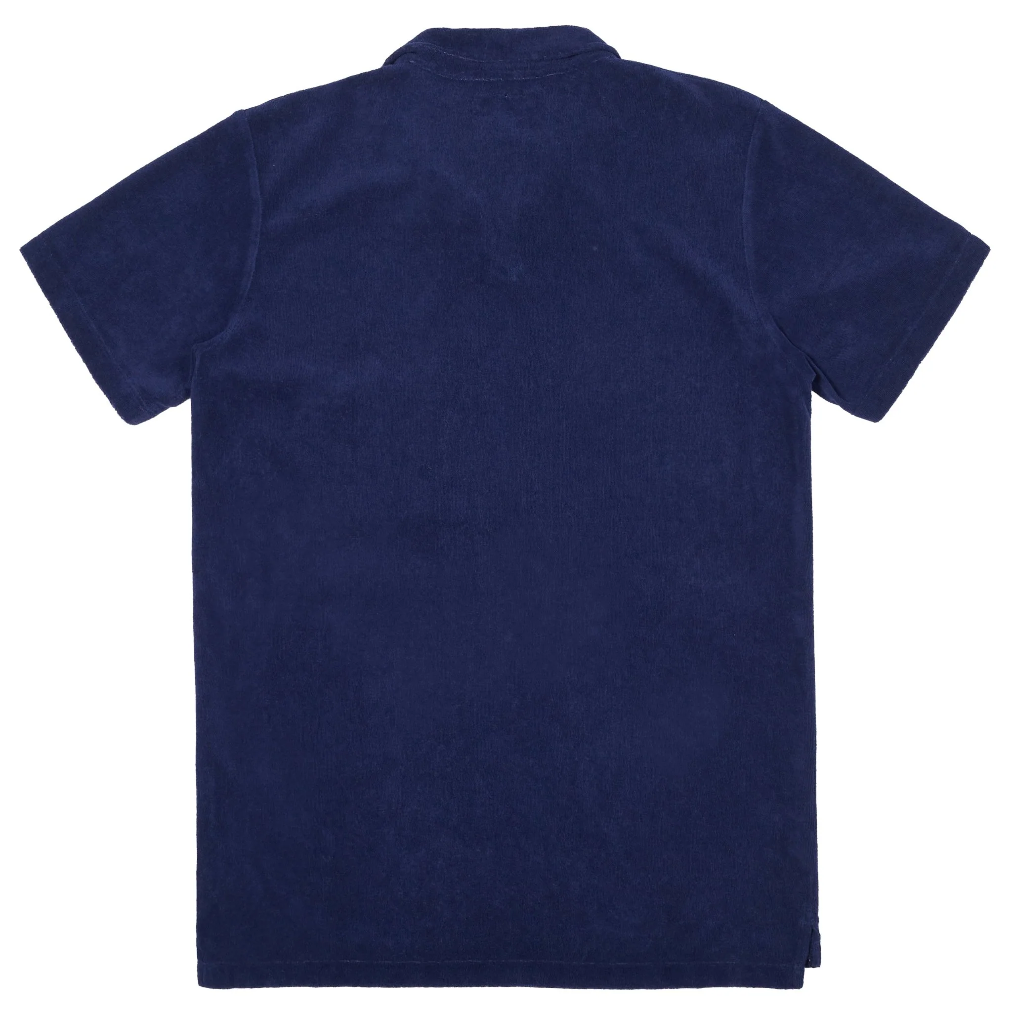 Universal Works Vacation Polo in Terry Fleece Ink Blue - Image 4