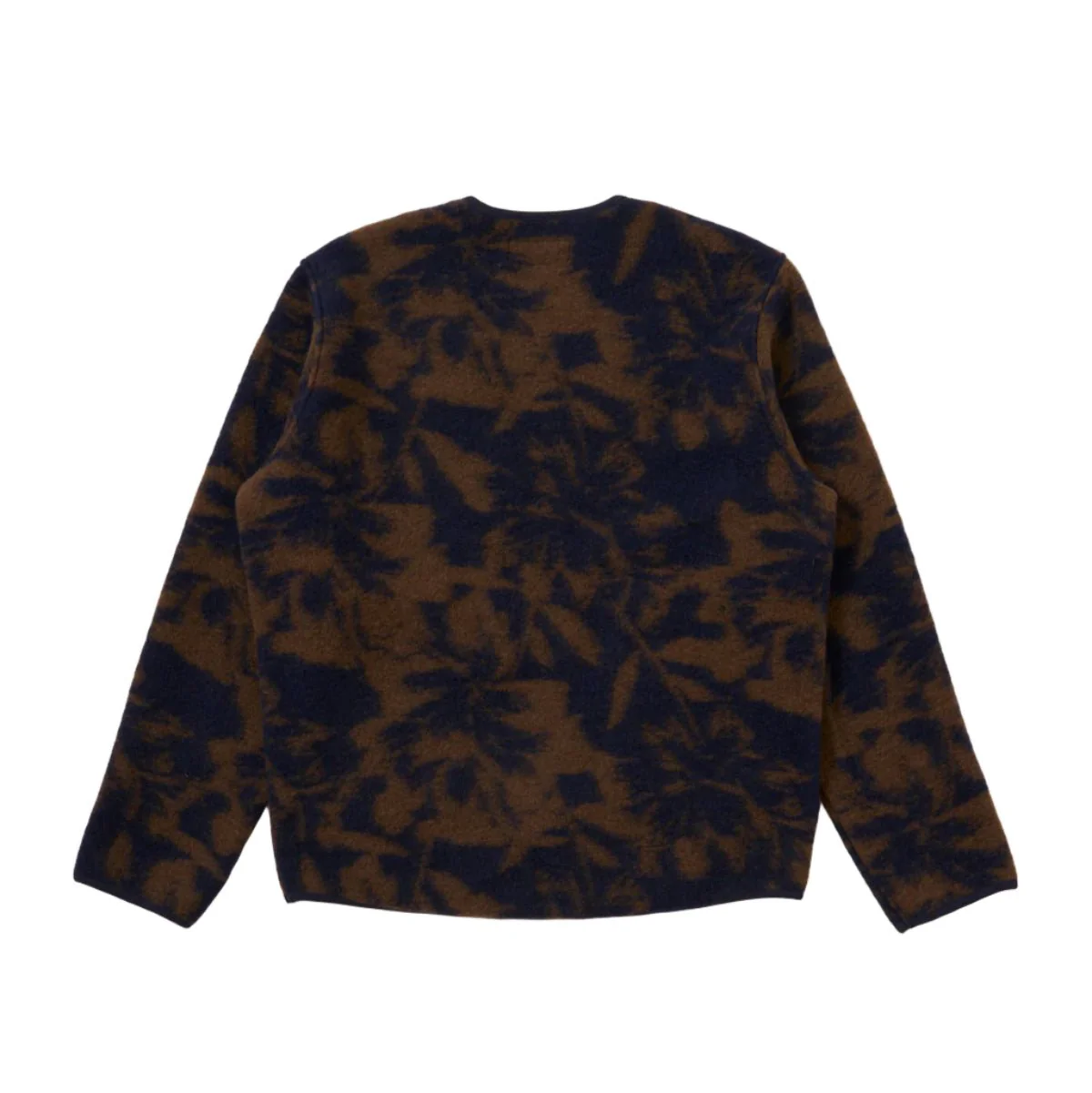Universal Works Zip Liner Jacket Studio Fleece Navy/Brown - Image 4