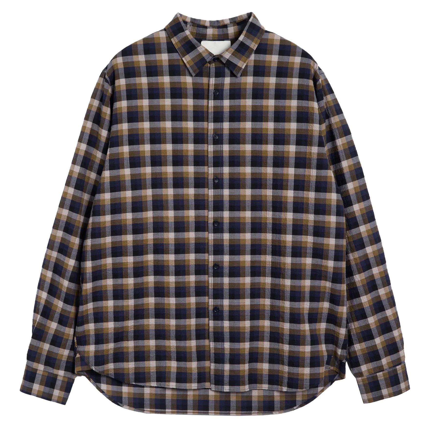 YMC BB Long Sleeve Seersucker Check Shirt Multi