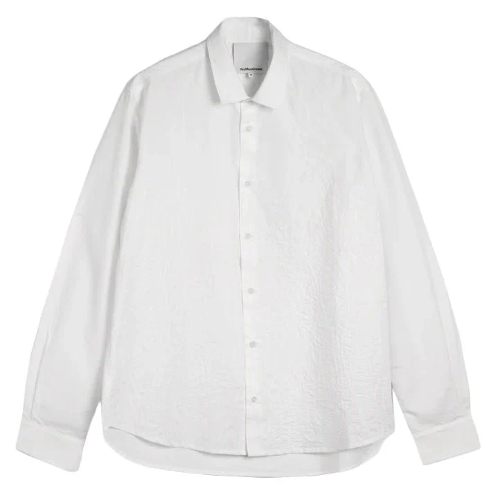YMC Curtis Embroidered Shirt White