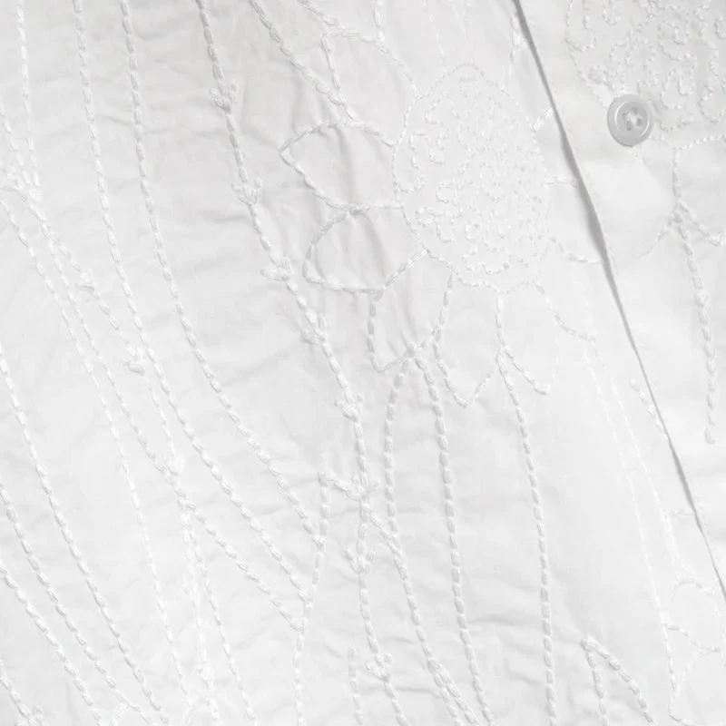 YMC Curtis Embroidered Shirt White - Image 3