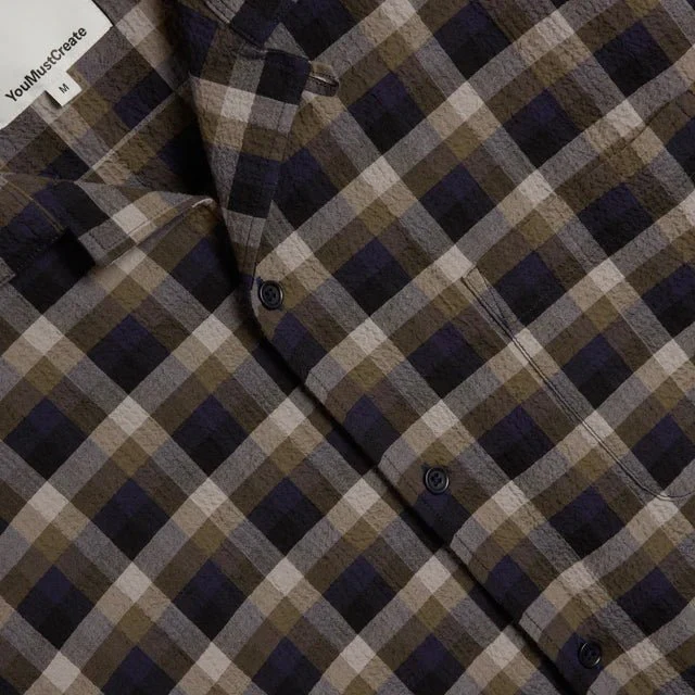 YMC Malick Seersucker Check Shirt Multi - Image 5