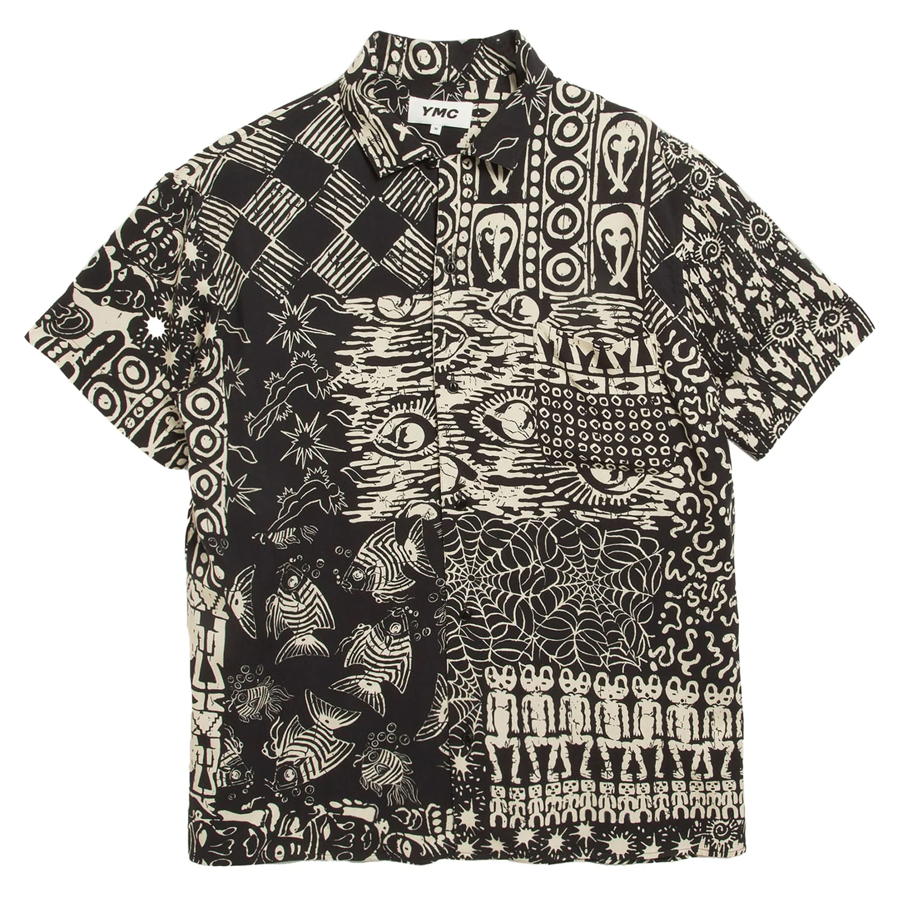 YMC Malick Shirt Black Multi - Image 2