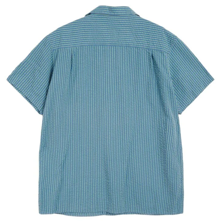 YMC Malick Stripe Shirt Blue / Green - Image 2