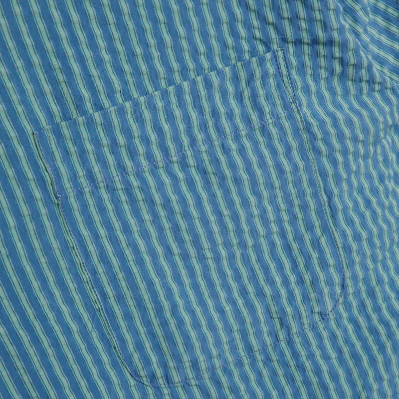 YMC Malick Stripe Shirt Blue / Green - Image 3